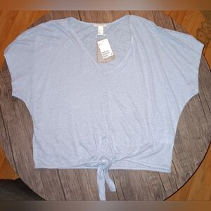 H&M Baby Blue Bat Wing Shirt Size L